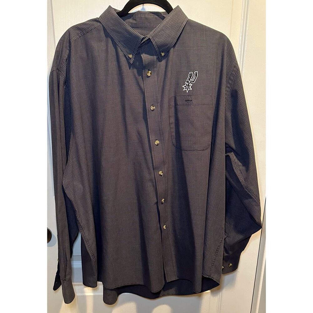 Antigua Men's San Antonio Spurs Button Up Shirt Black Size XXL